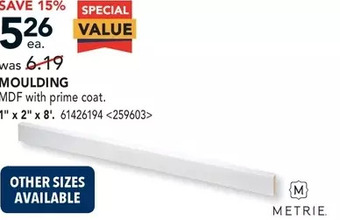 Lowe's Metrie moulding offer
