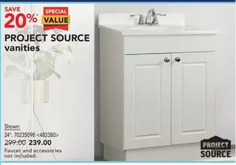Lowe's Project source vanities offer