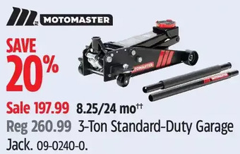 Canadian Tire 3-ton standard-duty garage jack offer