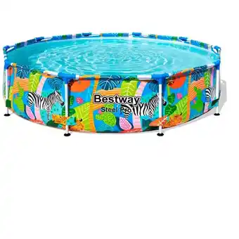 Canadian Tire Bestway jungle-print pool, steel frame. 10' x 26 offer