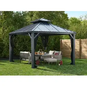 Canadian Tire Canvas skyline hard-top gazebo with bug net. 12 x 10 x 10' h | gazebos | 10 x 10' skyline gazebo walls and netting offer
