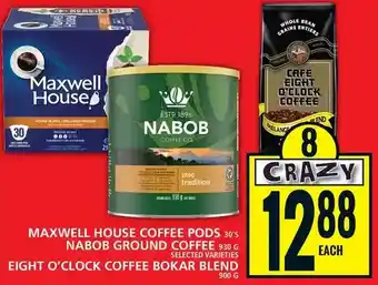 Food Basics Maxwell house coffee pods | nabob ground coffee | eight o'clock coffee bokar blend offer