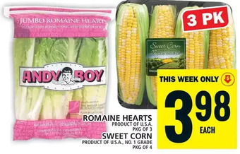 Food Basics Romaine hearts | sweet corn offer