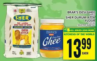 Food Basics Brar's desi ghee | sher durum atta flour offer