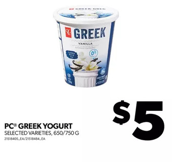 Real Canadian Superstore Pc greek yogurt offer