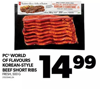 Real Canadian Superstore Pc world of flavours korean-style beef short ribs offer