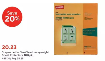 Staples Staples letter size clear heavyweight sheet protectors offer