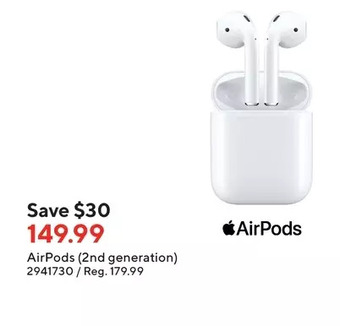 Staples Airpods (2nd generation) offer