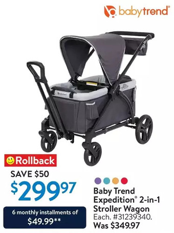 Walmart Baby trend expedition 2-in-1 stroller wagon offer