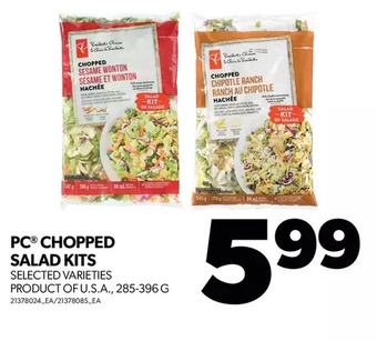 Real Canadian Superstore Pc chopped salad kits offer