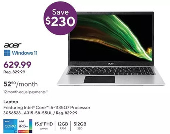 Staples Acer laptop offer