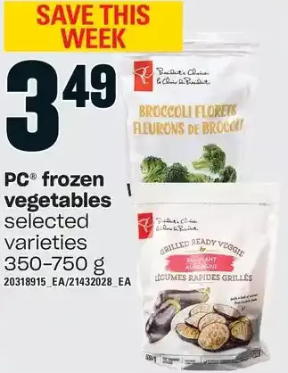 Independent Grocer Pc frozen vegetables offer