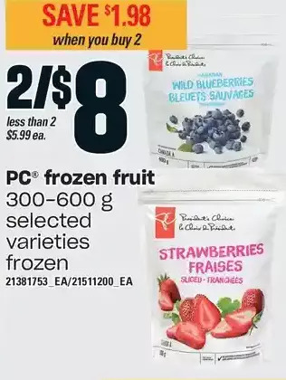 Independent Grocer Pc frozen fruit offer