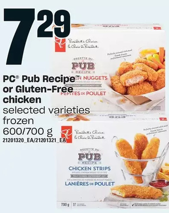 Loblaws Pc pub recipe or gluten-free chicken offer