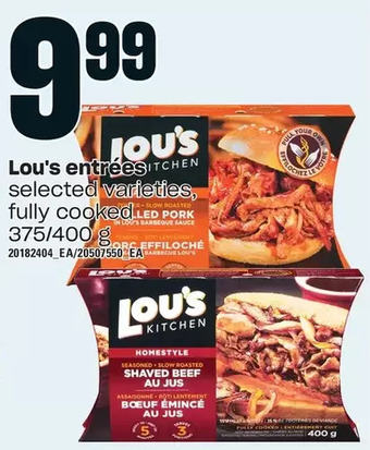 Loblaws Lou's entrees offer