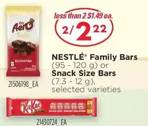 Loblaws Nestlé family bars or snack size bars offer