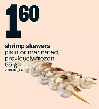 Independent Grocer Shrimp skewers offer