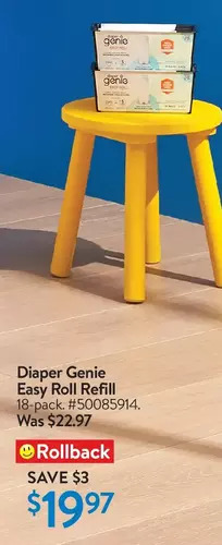 Walmart Diaper genie easy roll refill offer