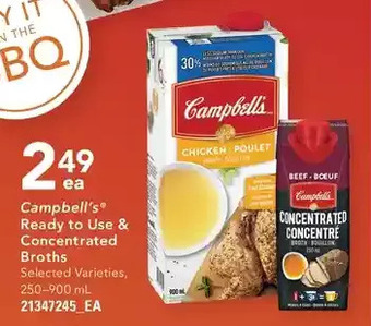 Loblaws Campbell's ready to use & concentrated broths offer