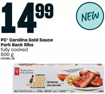 Loblaws Pc carolina gold sauce pork back ribs offer