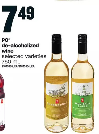 Loblaws Pc de-alcoholized wine offer