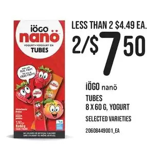 Loblaws Iogo nano tubes yogurt offer