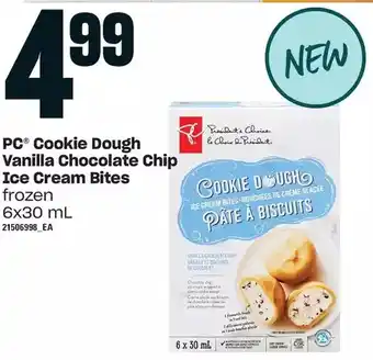 Loblaws Pc cookie dough vanilla chocolate chip ice cream bites offer