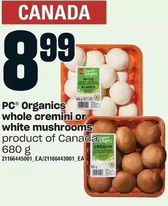 Independent Grocer Pc organics whole cremini or white mushrooms offer