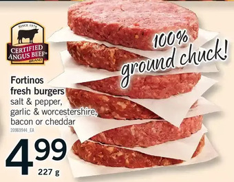 Fortinos Fortinos fresh burgers offer
