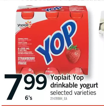 Fortinos Yoplait yop drinkable yogurt offer