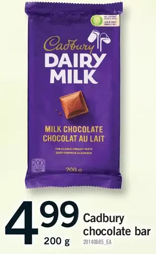 Fortinos Cadbury chocolate bar offer