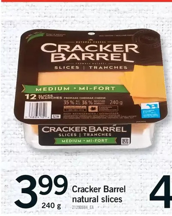 Fortinos Cracker barrel natural slices offer