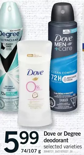 Fortinos Dove or degree deodorant offer