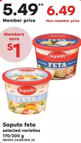 Loblaws Saputo feta offer