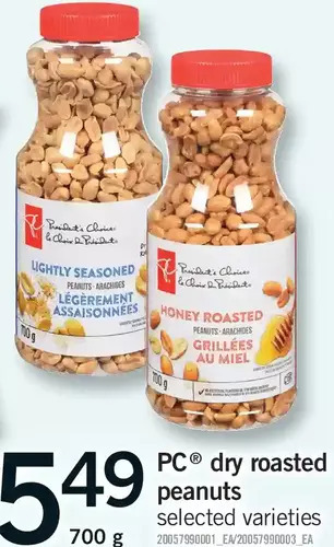 Fortinos Pc dry roasted peanuts offer