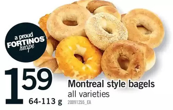 Fortinos Montreal style bagels offer
