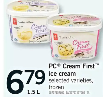 Fortinos Pc cream first ice cream offer
