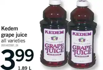 Fortinos Kedem grape juice offer