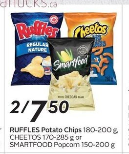Sobeys RUFFLES Potato Chips 180-200 g offer