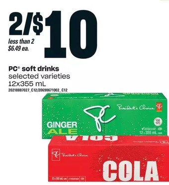 Loblaws Pc soft drinks offer