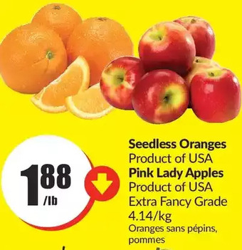 FreshCo Seedless oranges | pink lady apples offer