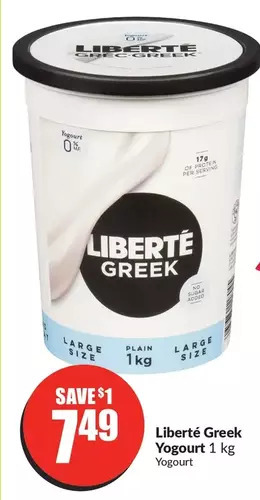 FreshCo Liberté greek yogourt offer