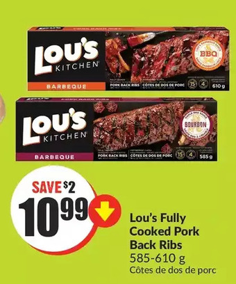 FreshCo Lou's fully cooked pork back ribs offer