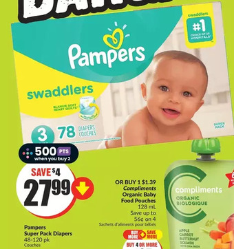 FreshCo Pampers super pack diapers offer
