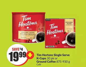 FreshCo Tim hortons single serve k-cups or ground coffee offer