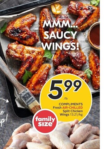 Sobeys COMPLIMENTS Fresh AIR-CHILLED Split Chicken Wings offer