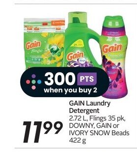 Sobeys GAIN Laundry Detergent offer