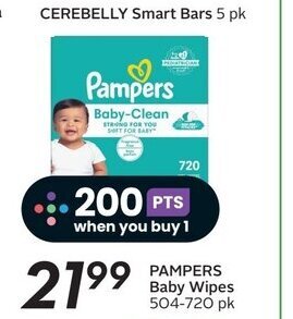 Sobeys PAMPERS Baby Wipes 504-720 pk offer