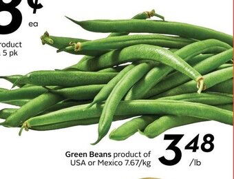 Sobeys Green Beans lb offer