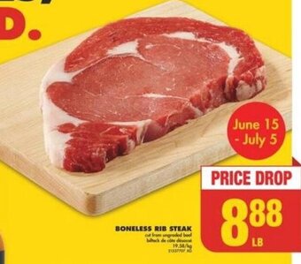 No Frills BONELESS RIB STEAK offer